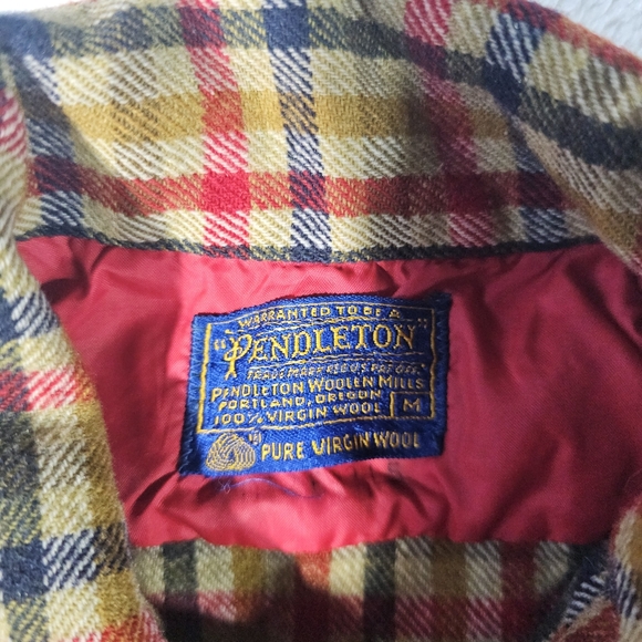 Pendleton Woolen Mills M Wool Yellow Plaid Shirt - Picture 5 of 10